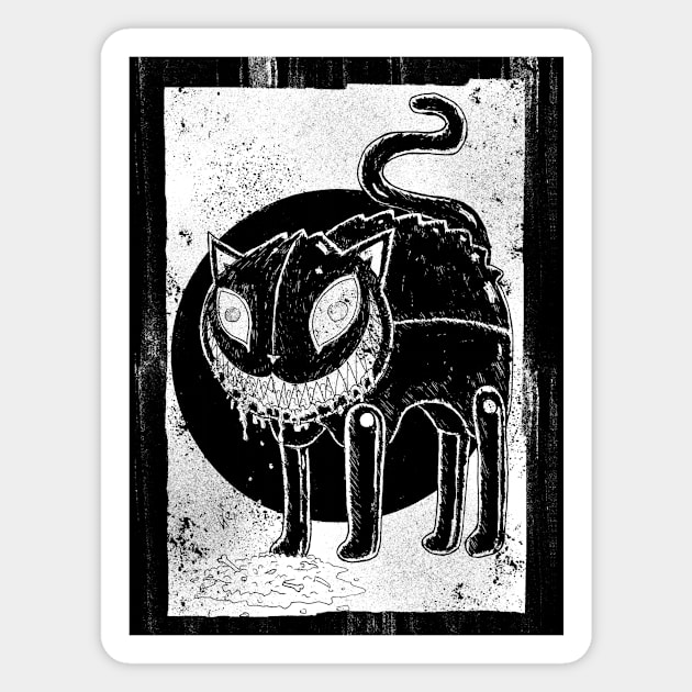 Black Cat (White print) Magnet by Bloody Savage